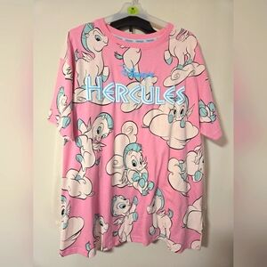 Disney Hercules pink top oversized
